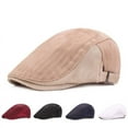 thumbnail image 2 of SikaFu Summer Cotton Solid Newsboy Caps Flat Breathable Peaked Cap Men and Women Painter Beret Hats 134, 2 of 6