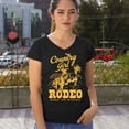 thumbnail image 4 of Country Girl Rodeo Women's V-Neck T-shirt Vintage Cowgirl, 4 of 7