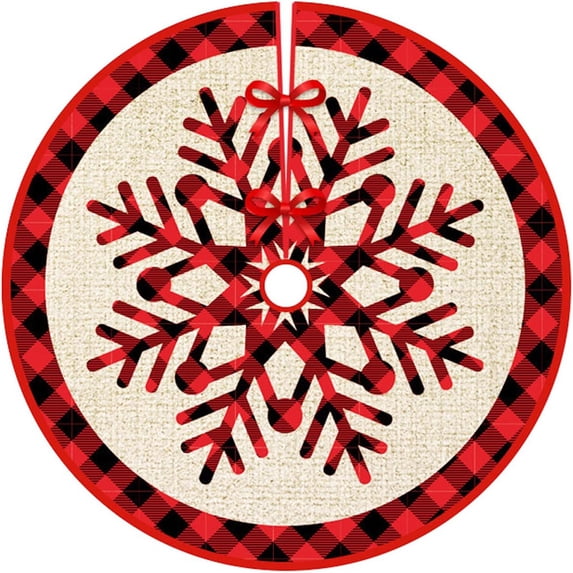 Fangsheng Burlap Christmas Tree Skirt Rustic Farmhouse Xmas Holiday Decorations, 30"