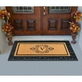 thumbnail image 5 of A1HC Natural Coir and Rubber Paisley Hand-Flocked Monogrammed Doormat, 30"x60", Durable Low Profile Heavy Duty Outdoor Front Door Mat, Black, 5 of 7