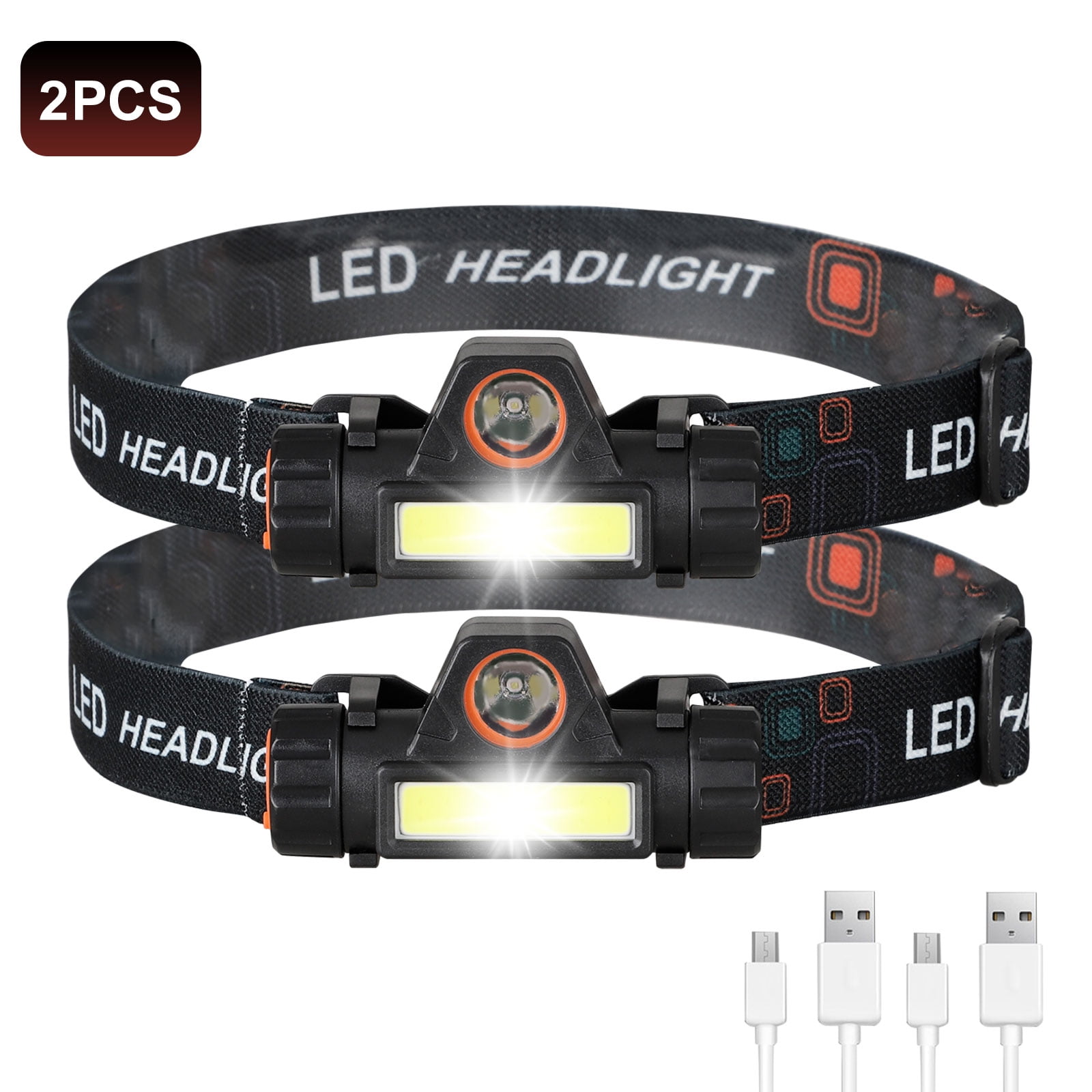 LED Headlamp Flashlight (2/1 PACK), Super Bright Head Lamp Suitable for