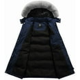 thumbnail image 3 of KVE Women's Winter Thicken Puffer Coat Warm Snow Jacket with Faux Fur Removable Hood Navy Medium, 3 of 7