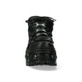 thumbnail image 4 of New Rock Boots WALL106-S25 Unisex Metallic Black Leather Platform Gothic Boots 40, 4 of 6