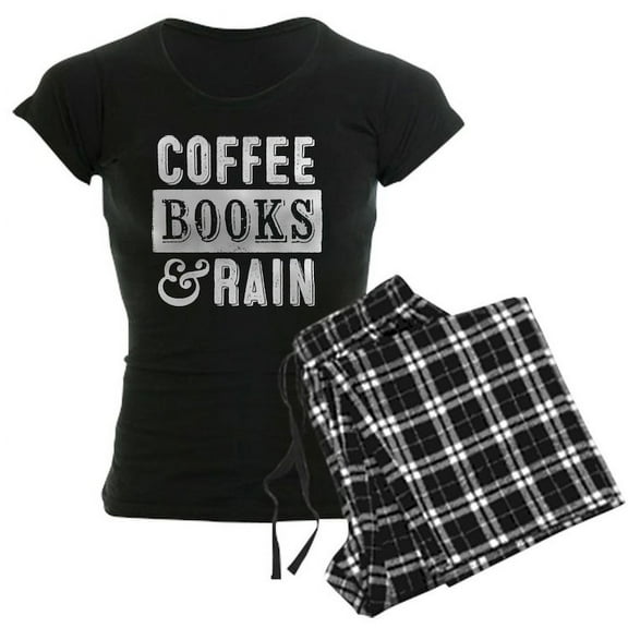 CafePress - Coffee Books And Rain Pajamas - Women's Dark Pajamas