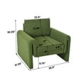 thumbnail image 3 of Christopher Knight Home Modern Bouclé Upholstered Accent Chair, Sculptural Armchair, Green, 3 of 11