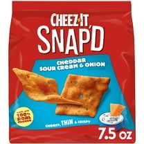 Cheez-It Snap'd Cheddar Sour Cream and Onion Cheese Cracker Chips, Thin Crisps, 7.5 oz