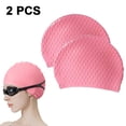 thumbnail image 1 of Swim Cap for Long or Short Hair - Stretchable Head Cap - Soft Comfortable Stylish Low Cut Design Covers, 1 of 4
