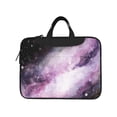 thumbnail image 2 of YFYANG 13 inch Universal Laptop Bag Oxford Cloth Laptop Sleeve, Multi-functional Purple Abstract Watercolor Galaxy Pattern Notebook Computer Messenger Bag Handbag, 2 of 8