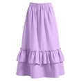 thumbnail image 7 of Miluxas Maxi Skirt for Girl Casual High Waisted Elastic Flowy Tiered Boho Long Skirts Summer Beach Vacation Clothes Purple 12-13 Years, 7 of 7