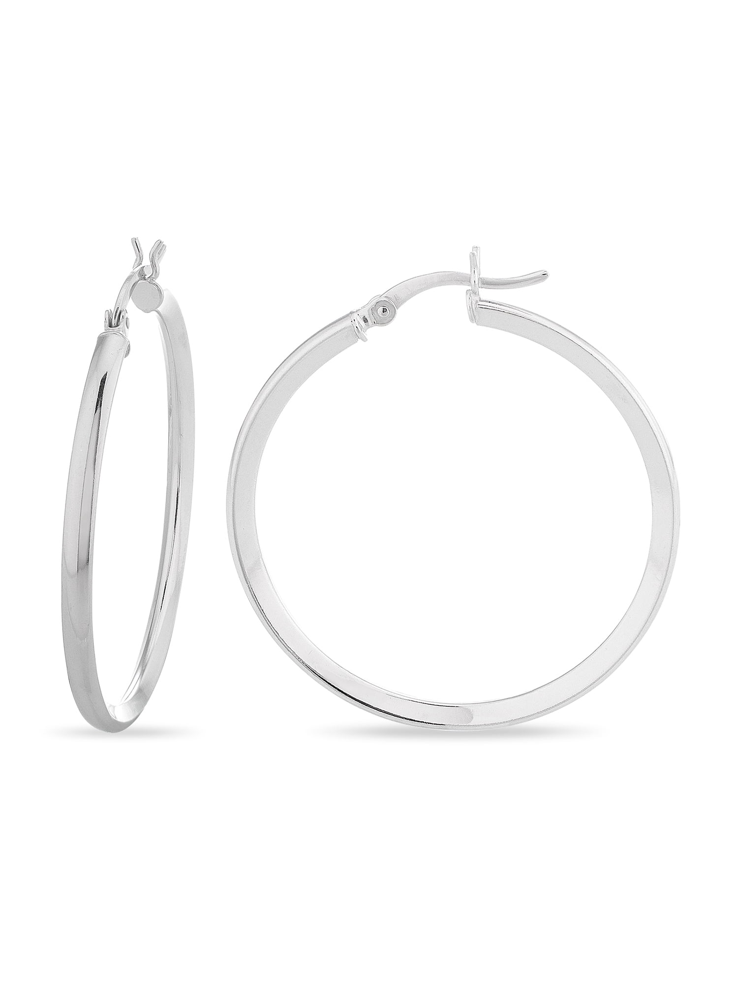 Brilliance Fine Jewelry Sterling Silver Triangle Tubing Round Hoop Earrings