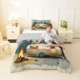 thumbnail image 4 of Manfei Kawaii Camper Twin Comforter Sets,Calm Pine Trees Bedding Set,Green,Light Gray Reversible,2-Piece,1 Comforter and 1 Pillowcase, 4 of 7