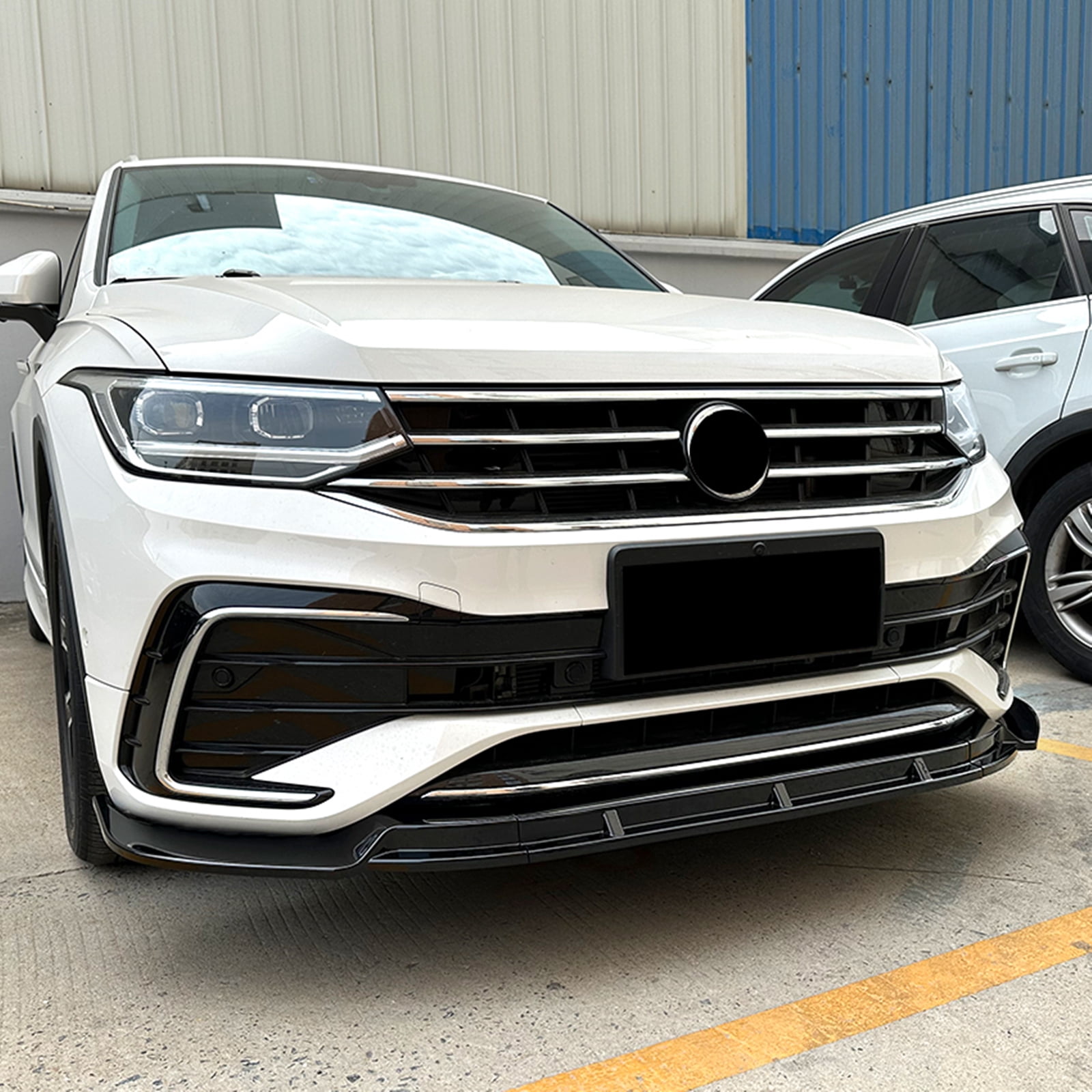 For VW Tiguan R Line 2021-2023 Gloss Black Front Bumper Spoiler Lip Kit Splitter