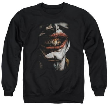 Trevco BM2014-AS-2 Batman & Smile of Evil Adult Crewneck Sweatshirt, Black - Medium