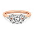 thumbnail image 4 of IGI Certified 1 Carat Princess Shape Lab Grown Diamond Engagement Ring | 14K Rose Gold | Beatrice Marquise Side Stone Diamond Ring | FG-VS1-VS2 Quality Friendly Diamonds, 4 of 6