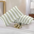 thumbnail image 2 of Lumbar Pillow Covers 20x12 Inch Set of 2, Sage Green Striped Waterproof Outdoor Pillow Covers, Modern Farmhouse Sage Green White Stripes Decorative Cushion Pillowcases for Couch, Sofa, Bed, Patio, 2 of 9