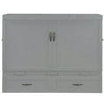 thumbnail image 3 of Queen Size Murphy Bed, Solid Wood Foldable Pull Out Bed Cabinet with Built-in Charging Station and Large Drawers, No Spring Box Needed, for Apartments, Bedrooms, Light Gray, 3 of 8