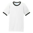 thumbnail image 5 of Mens Short Sleeve Core Cotton Soft Classic Ringer Tee White/Jet Black Large, 5 of 6