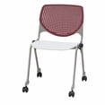 thumbnail image 3 of KFI Studios KOOL Armless Stacking Chair with Casters, White Back, Brownstone Seat, 3 of 7