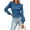 Blue, variant on PRETTYGARDEN Women's Ruffle Long Sleeve Sweaters Crew Neck Lightweight Sweater Fall Trendy Ribbed Knit Pullover Tops