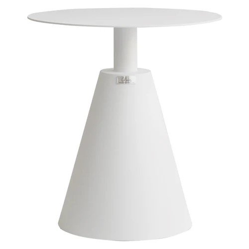 Mesa Auxiliar Larisa Blanca Minimalista De Aluminio