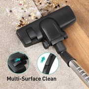 Canister Vacuum Cleaner, 30Kpa Powerful Suction, Bagless with 3.7QT Large Dust Cup, Auto Cord Rewind, HEPA Filter, 5 Attachments, Lightweight Vacuum for Pet Hair, Hard Floors & Car