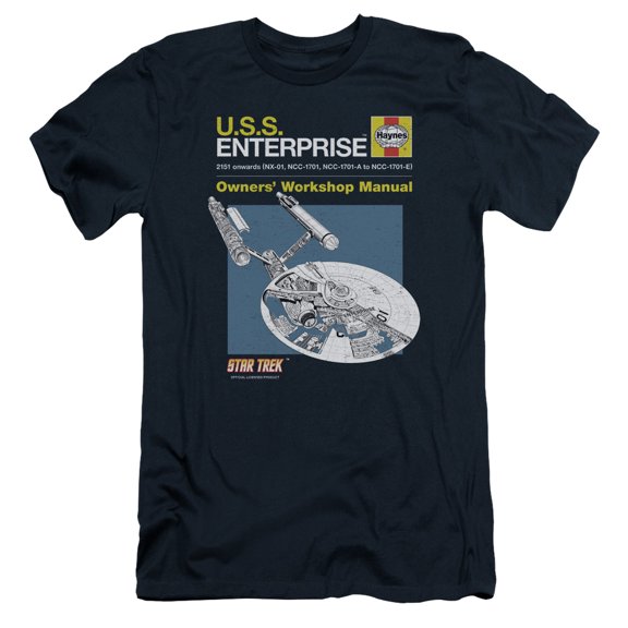 Star Trek Enterprise Manual Adult 30/1 T-Shirt Navy