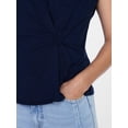 thumbnail image 5 of Time and Tru Women's Twist-Front Tee with Short Sleeves, Sizes XS-XXXL, 5 of 6