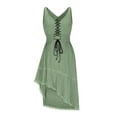 thumbnail image 3 of aohooy Western Style Dresses for Women 2025 Linen Vintage Cowgirl Midi Dress Casual Sleeveless Ruffled Sundress Gothic Outfit Green,M, 3 of 7