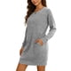 thumbnail image 3 of TaTaai Versatile Long Sleeve Fold Hem Dress, Women's Soft Fabric Casual Wear, Trendy Solid Color Top for Spring Summer Season, Perfect for Daily Use, Dating, Dance, and Holidays Gift, 3 of 7