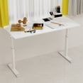 thumbnail image 3 of Oufan 47.24" Adjustable Standing Desk, Multifunctional Office Desk with Iron Frame & Wooden Desktop, Computer Table for Home Office, Study, White, 3 of 12