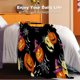 thumbnail image 3 of Manta de Halloween, manta de calabaza naranja, manta de murciélago espeluznante negra, manta decorativa para exteriores con estampado para sofá, cama, mantas de felpa suaves y ligeras, 3 of 3