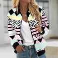thumbnail image 2 of Jamicy Light Weight Jackets Womens Bomber Jacket for Women Lightweight Zip Up Long Sleeve Casual Jacket Trendy Patchwork Color Block Sport Outerwear, 2 of 5