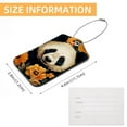 thumbnail image 5 of Panda Sunflower Square PU Leather Luggage Tags - 2 Pack with Privacy Cover and Stainless Steel Ring - Suitable for Travel, Backpack, Handbag - Suitcase Tags, Travel Tag, 5 of 7
