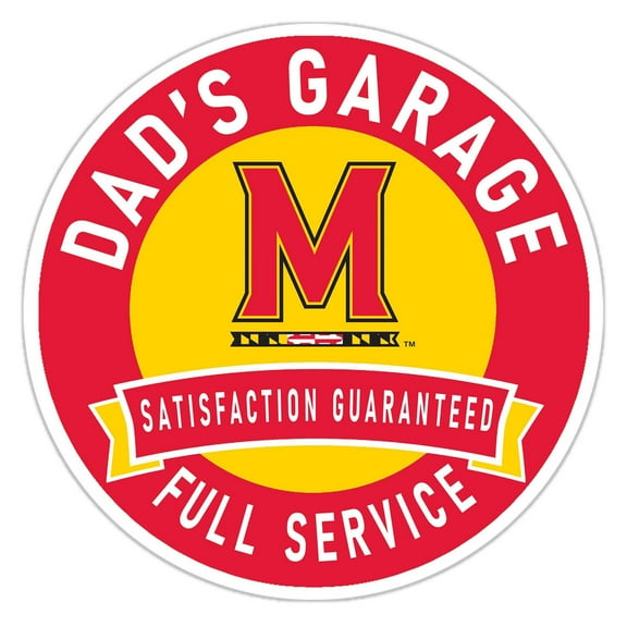 Maryland Terrapins 16" Dad's Garage Wood Sign