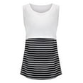 thumbnail image 4 of ZTTD Womens Pregnant Tops Womens Maternity Summer Sleeveless Striped Printed Round Neck Nursing Tank Pregnancy Vest Top for Breastfeeding Sleeveless Round Neck T Shirt, Sizes S-2XL, 4 of 4