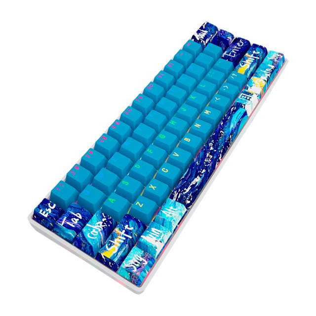Teclado mecánico con cable RGB de 61 teclas, portátil para oficina de juegos de deportes electrónicos