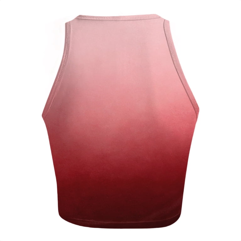 Delayuji Women's Tank Top Crop Top Fashion Casual Gradient Color