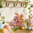thumbnail image 2 of Easter Cute Bunny Acrylic Ornaments - 2D Flat Acrylic Hanging Decor with Bikes & Eggs, Spring Decorations for Tree, Window & Home, 2 of 6