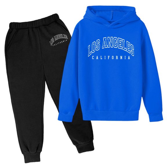 TGPMGRZ Boys 2 Piece Outfits Sweatsuit Long Sleeve Top & Elastic Waist Pants Toddler Casual Activewear Outfits #A01 Blue, 7-8 Years