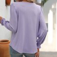 thumbnail image 6 of Womens Puff Long Sleeve Tops Square Neck Shirts Pleated Solid Color Blouses Summer Loose Casual Basic Tee (Purple S), 6 of 7