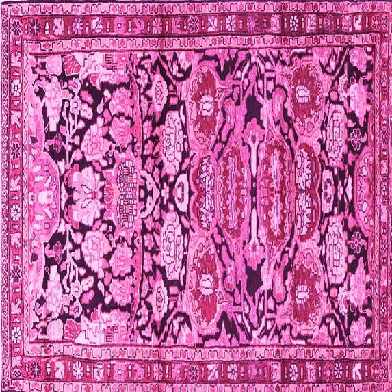 Ahgly Company Indoor Square Persian Pink Traditional Area Rugs, 6' Square
