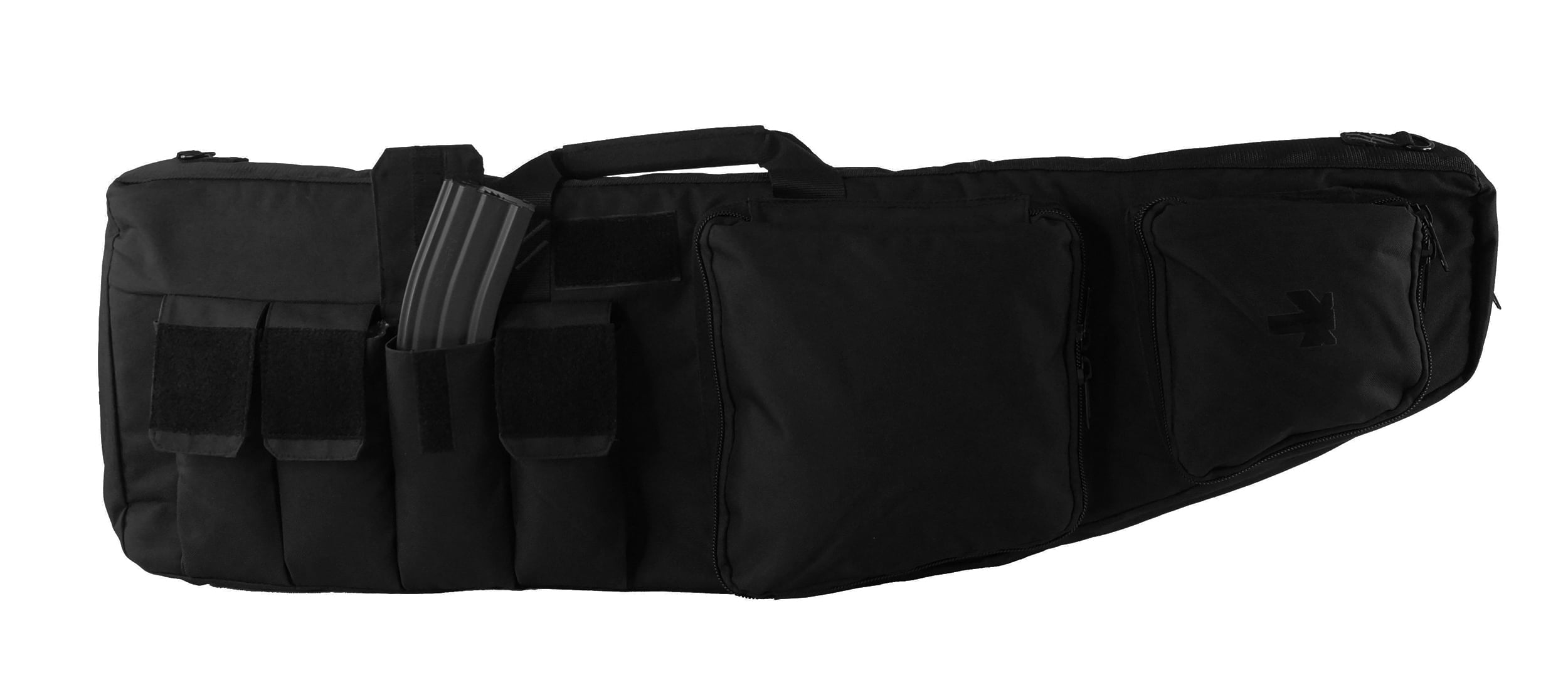 Heavy Duty Double Rifle Storage Case Lockable Gun Soft Sided Carrier Bag Dual Padded Shoulder Straps 4 Large Pouches Front Pockets Black