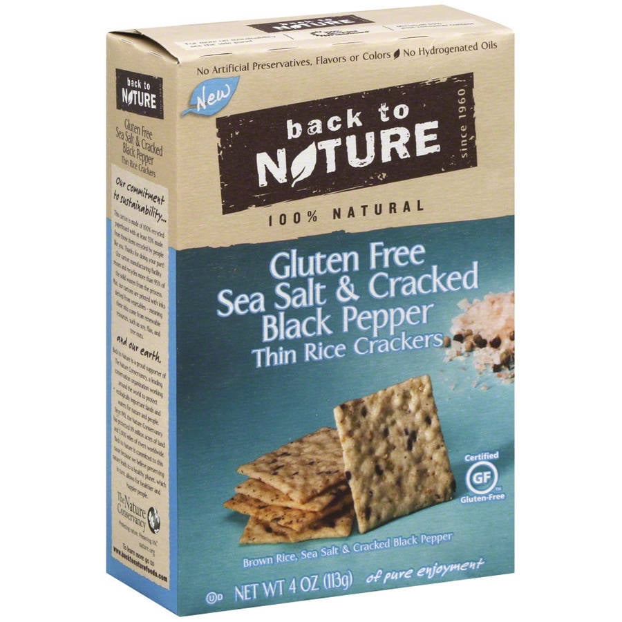Back To Nature Gluten Free Sea Salt & Cracked Black Pepper Thin Rice