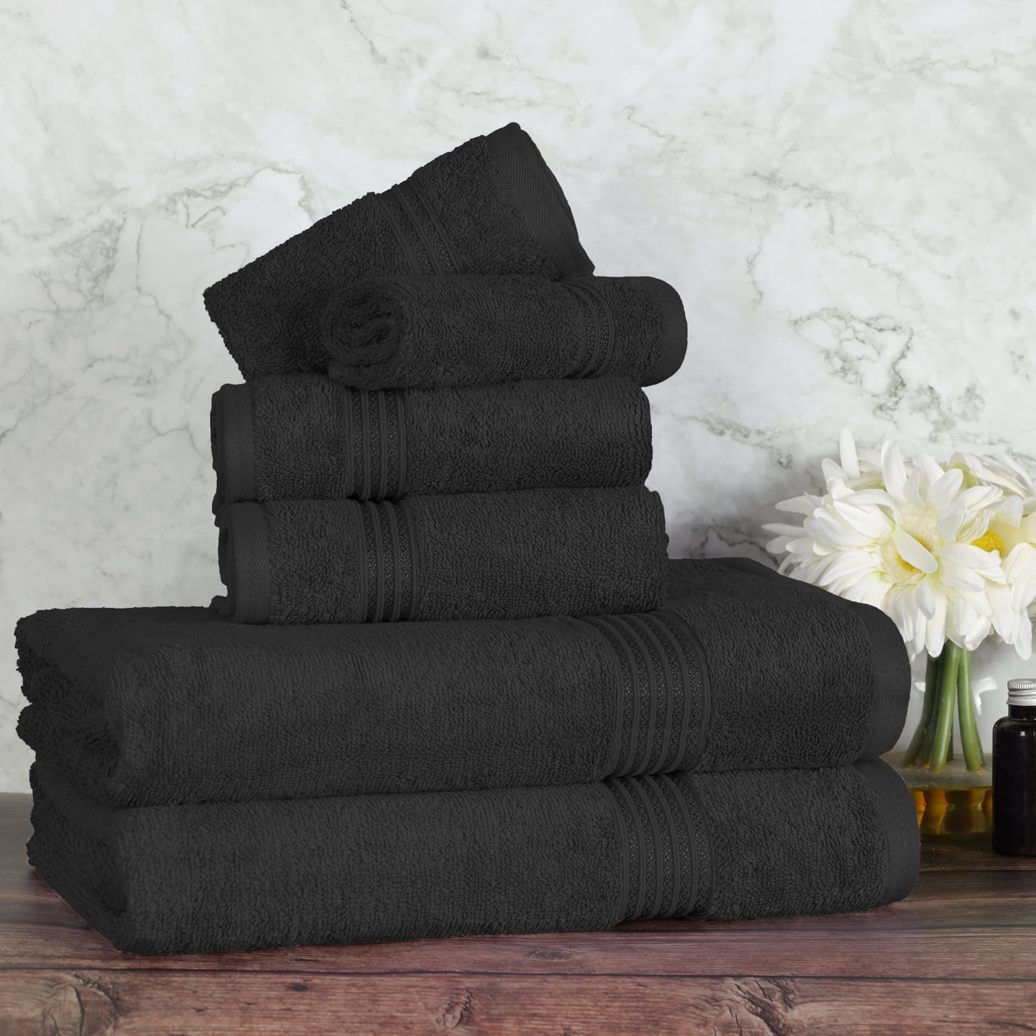8 Piece 100% Cotton Bale Towel Set Luxury 700 GSM Soft Face Hand Bath Towel Sets 