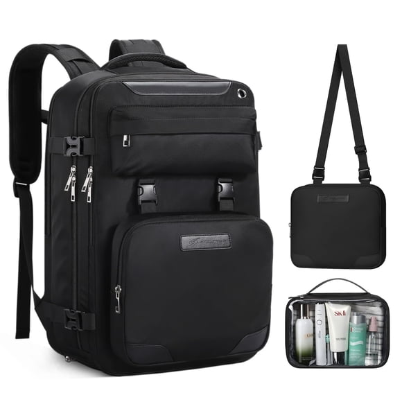 Mochila de viaje Maelstrom 35 L para mujeres y hombres con portátil de 17 pulgadas, color negro