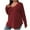 Wine, variant on Mikilon Womens Plus Size Scoop Neck Tops Long Sleeve Casual Comfortable Blouses