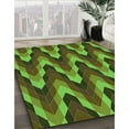 thumbnail image 3 of Ahgly Company Tapis d'Intérieur Rond Lavable en Machine Brun Chocolat Transitionnel, 4 Pieds Rond, 3 of 7