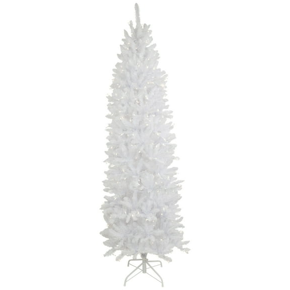 Northlight 7.5' Pre-Lit Rapids White Pine Pencil Artificial Christmas Tree, Clear Lights