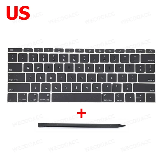 New Keyboard Keys Keycaps For Macbook Pro Retina 13" A1708 Keycap Key Cap US UK French Spain Russian German Hungary 2016 2017 US