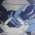 thumbnail image 4 of Jordan Manufacturing 18" x 18" Multicolor Crab Plank Nautical Square Decorative Throw Pillow with Welt, 4 of 6
